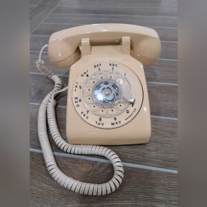 Beige ITT 500 System Rotary Dial Desk Phone- Vintage- Untested